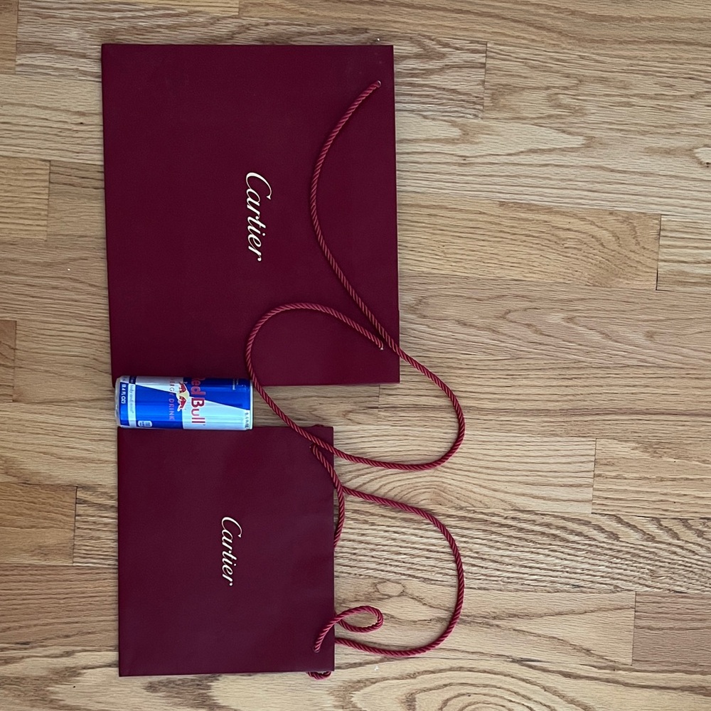 Cartier Burgundy shopping bags